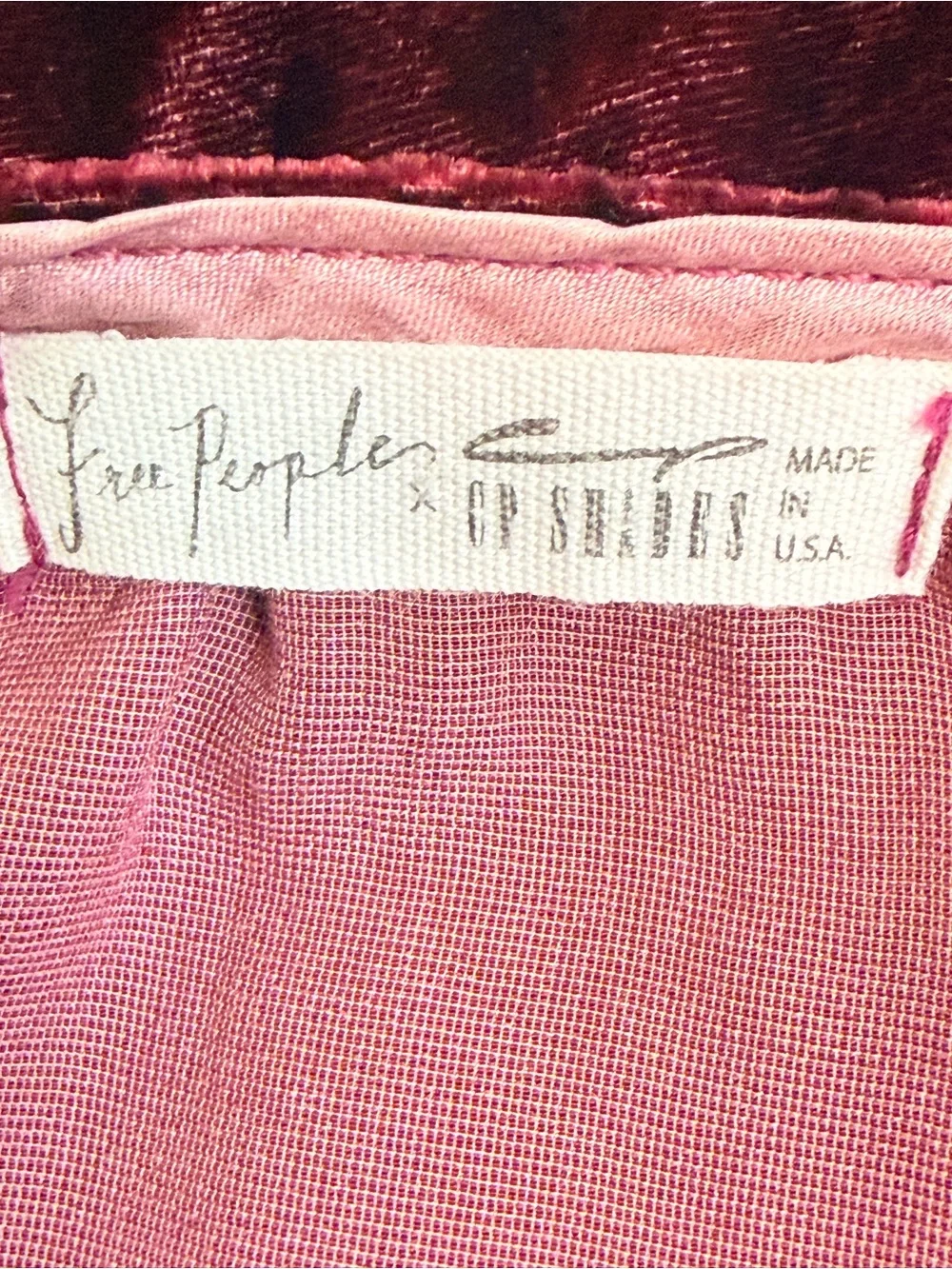 Free People x CP Shades Velvet She’s Got It Shirt Dress Large Burgundy